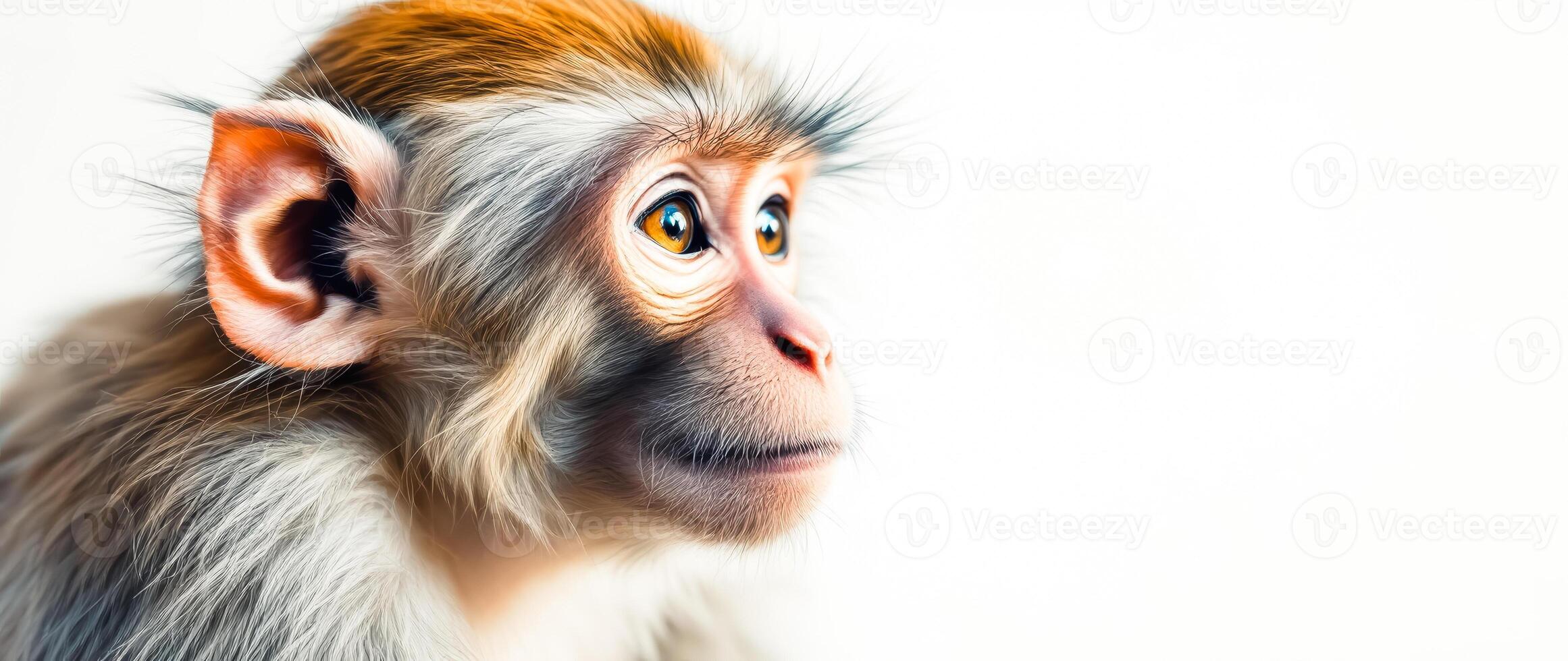 young primate with curious eyes photo
