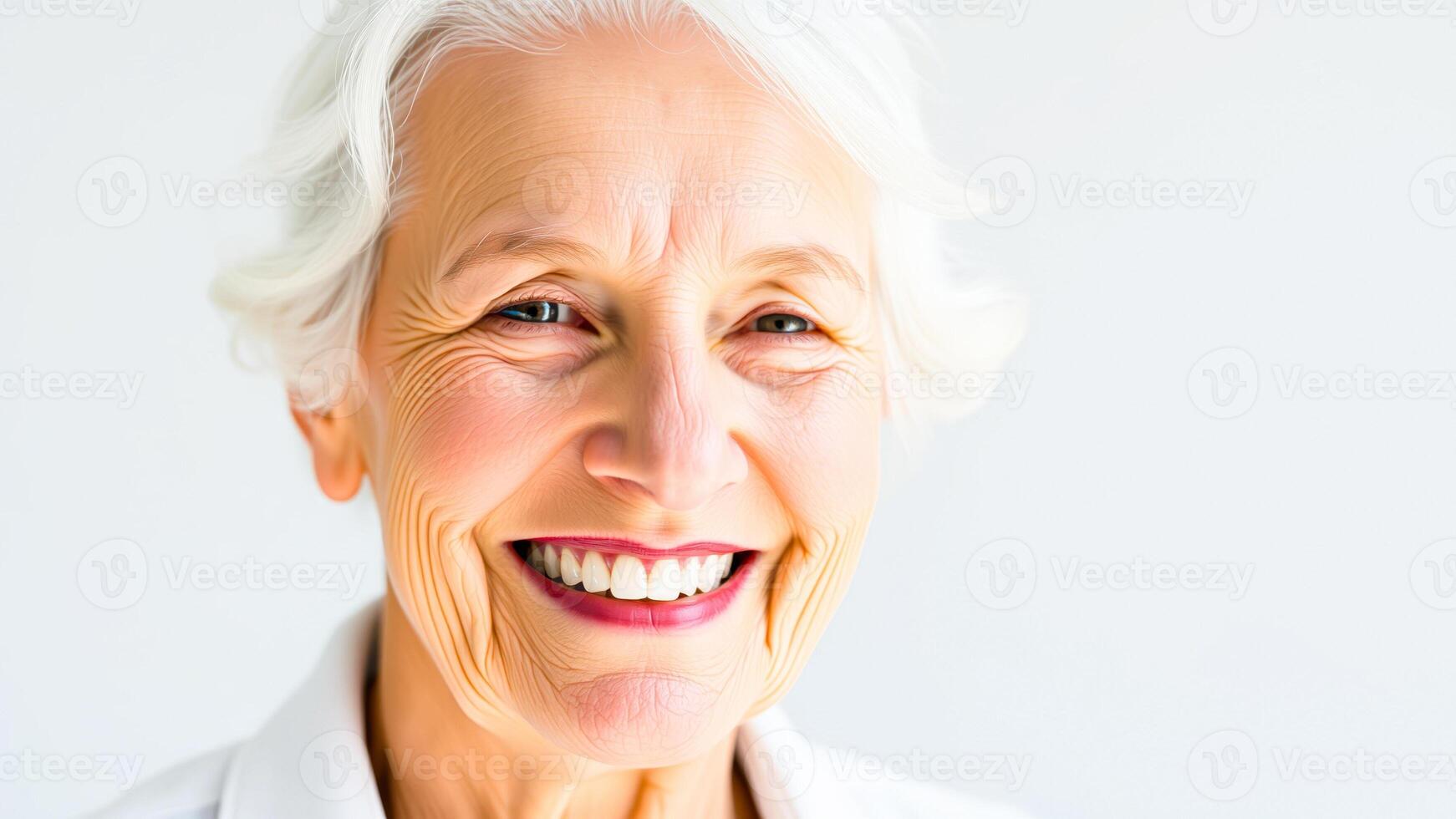 senior woman smiles radiantly photo