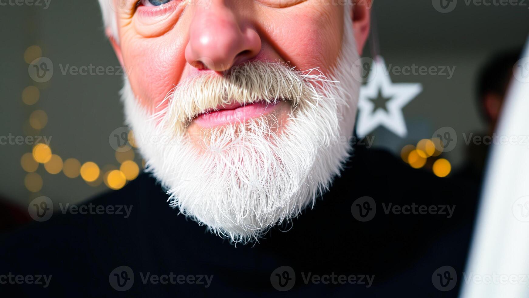 close- a smiling man with a white beard photo
