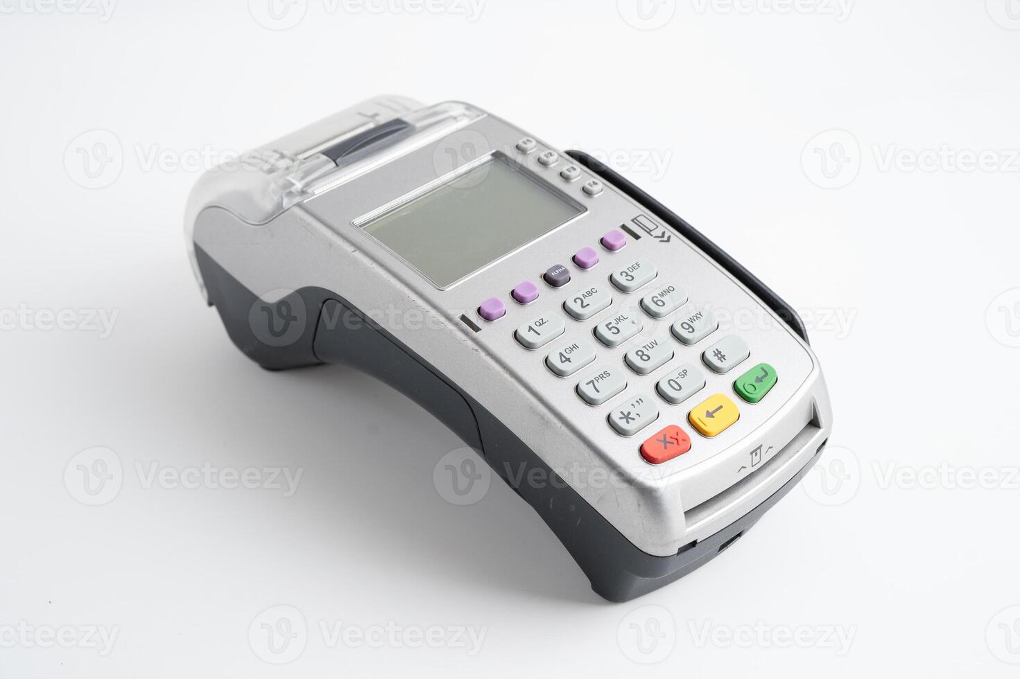 Payment POS terminal for finance and shopping business and technology. photo