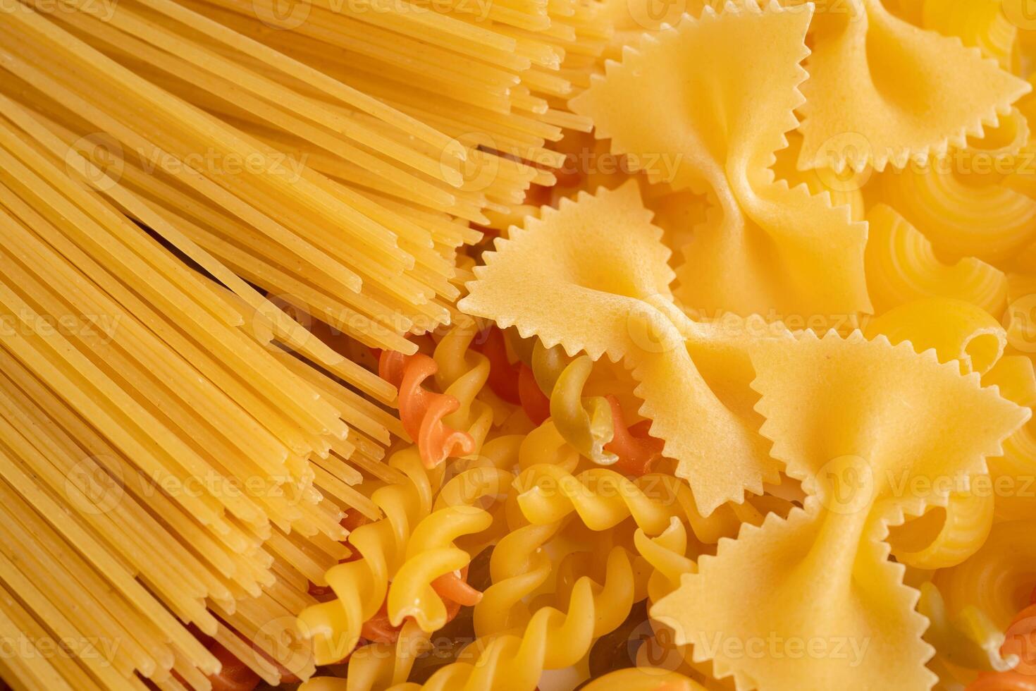 Pasta noodles for cooking Italian food. photo
