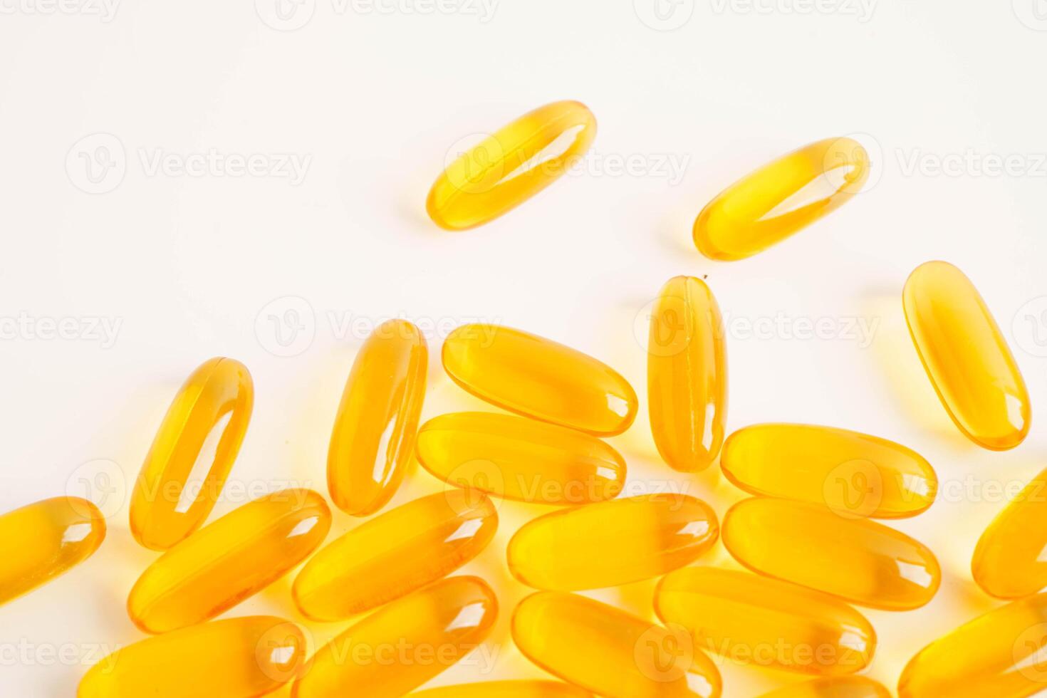 Fish oil or Cod liver oil gel in capsules with omega 3 vitamins, supplementary healthy food. photo