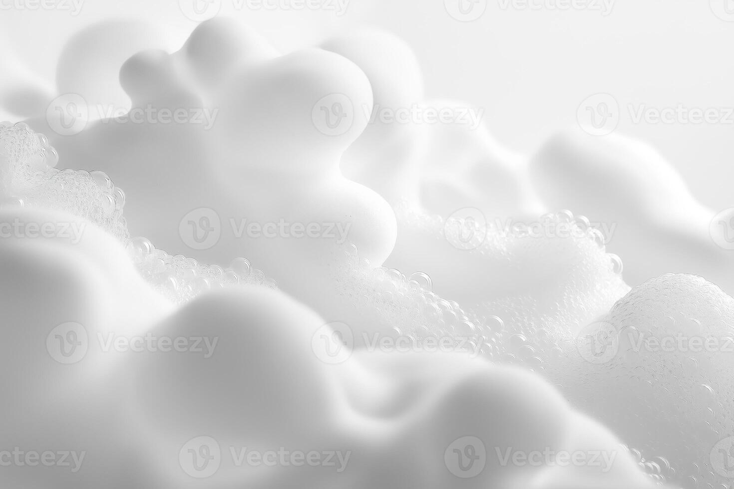 Minimalistic close up of white foam bubbles photo