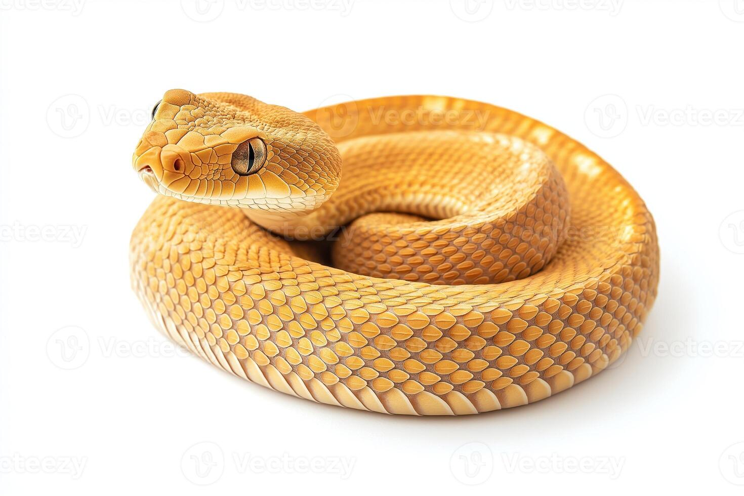 Close up of a coiled non venomous snake photo