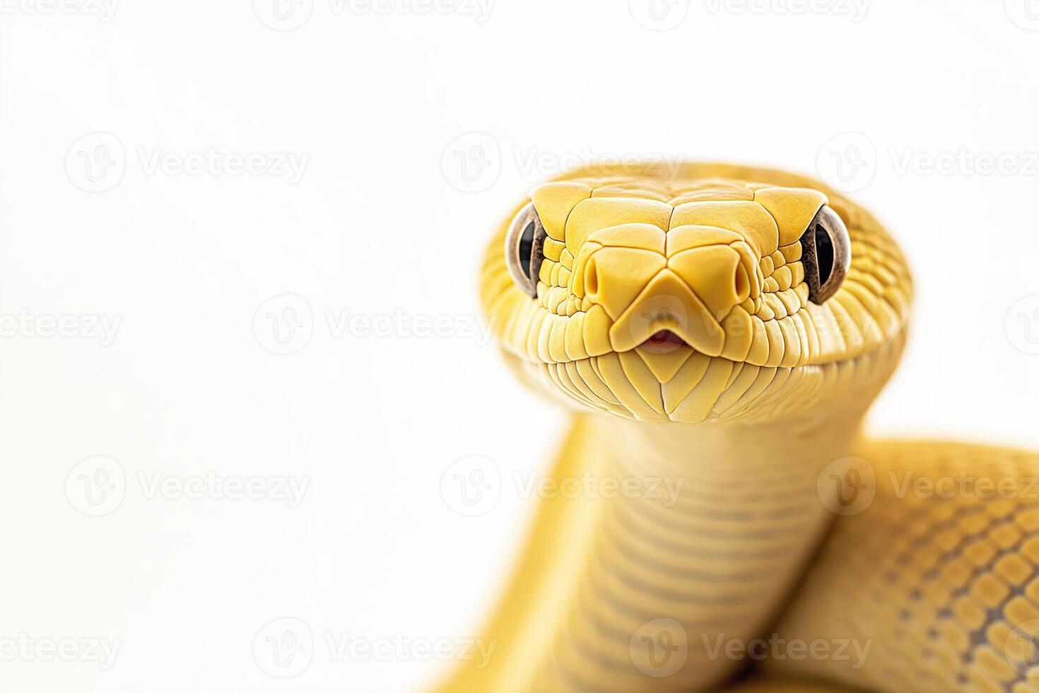 Close up portrait of non venomous yellow snake photo