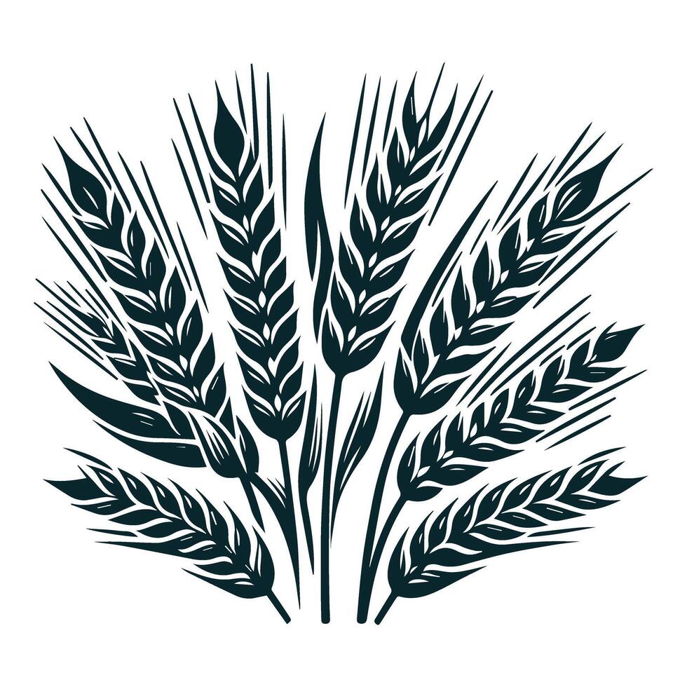 A wheat field with ears of wheat vector