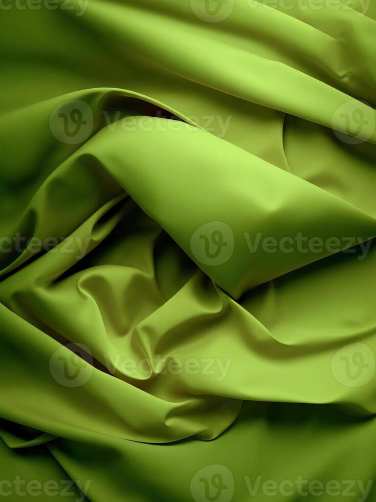 Green silk fabric background photo