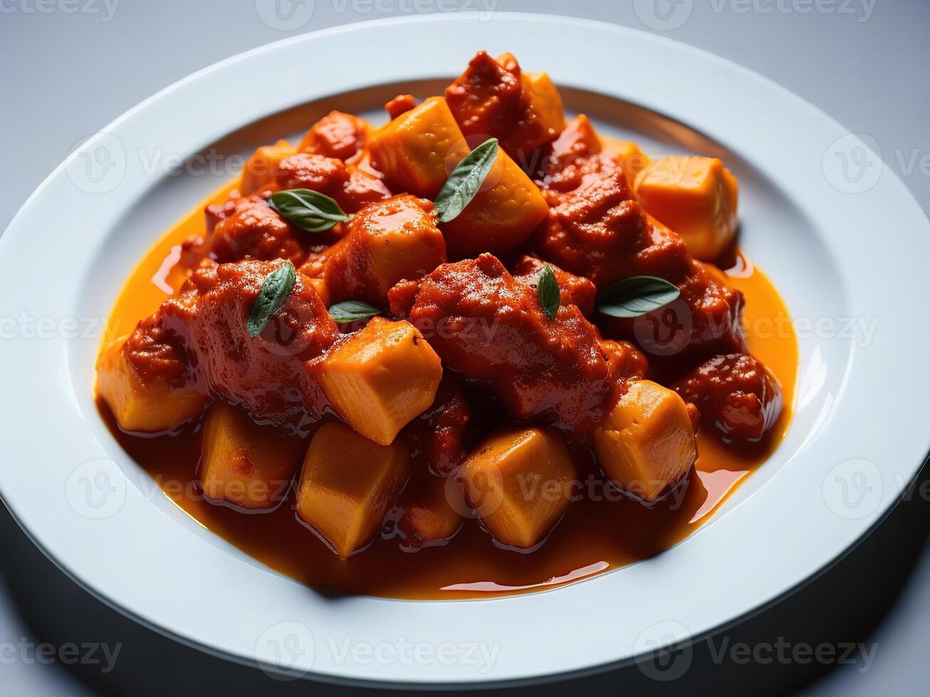 A plate of food with meat and potatoes photo