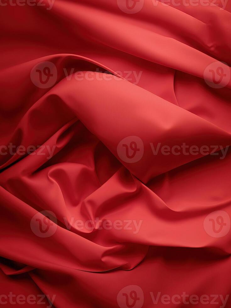 A red silk fabric with folds photo