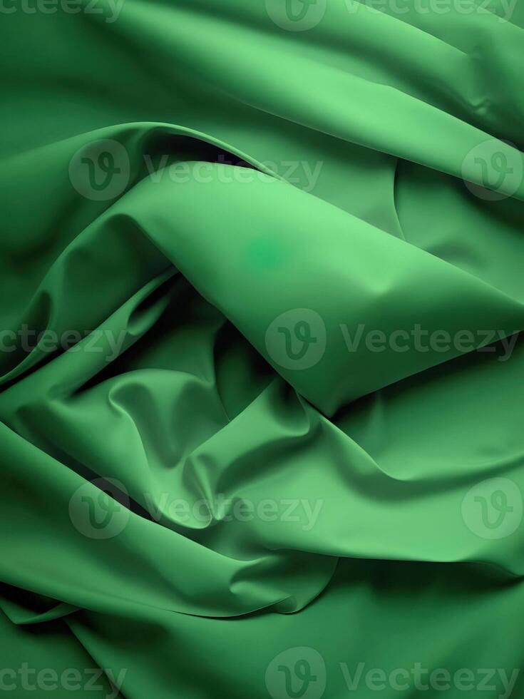 Green silk fabric background photo