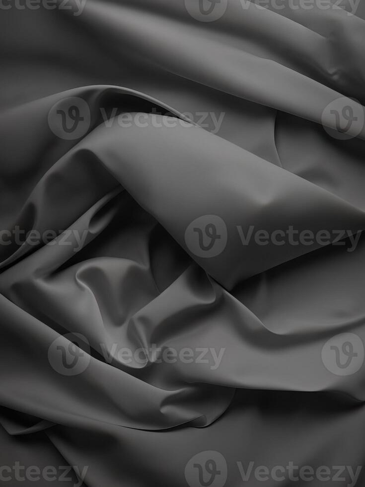 A black fabric with folds and folds photo
