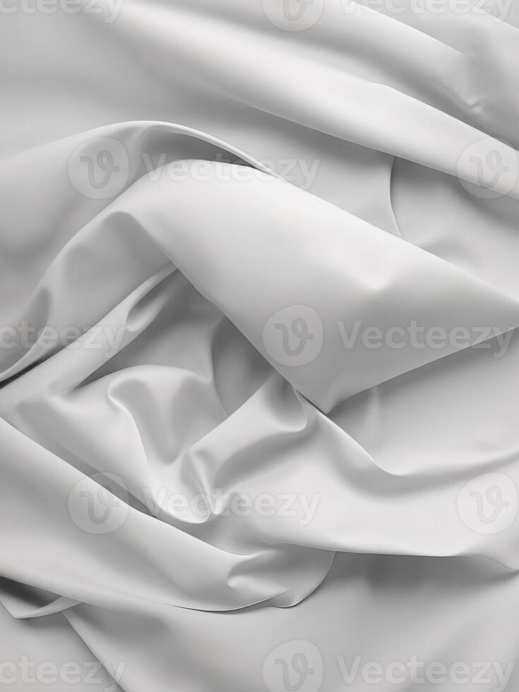 A white sheet of fabric with folds photo