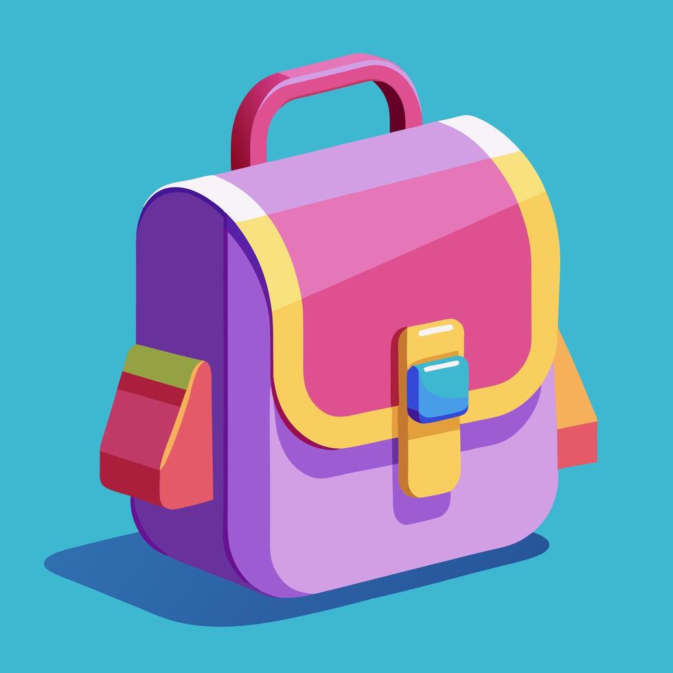 A colorful backpack with a handle on it vector
