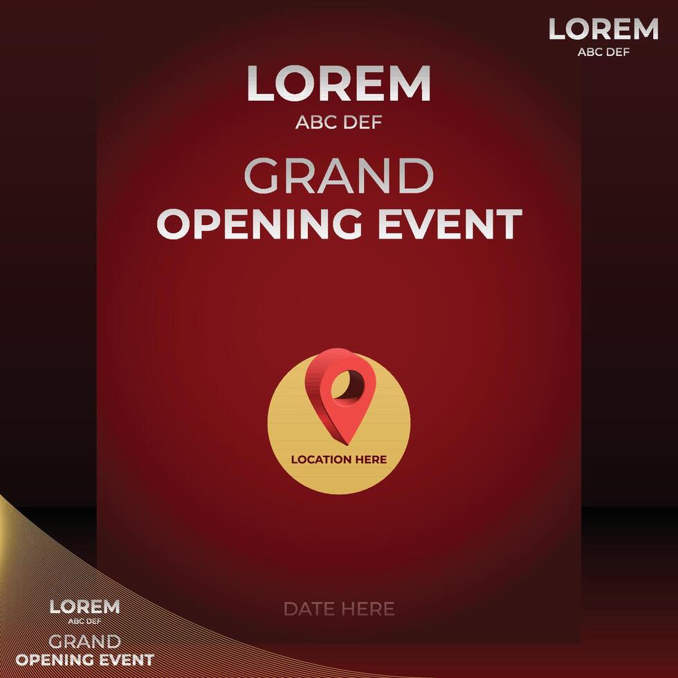 Grand Opening with Luxury for Business Launch Event with location mark vector
