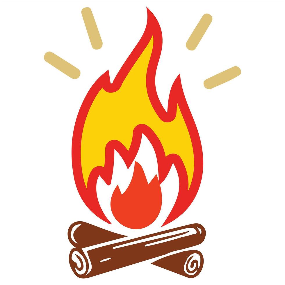 Fire, flame Icon Style Fire sign. vector