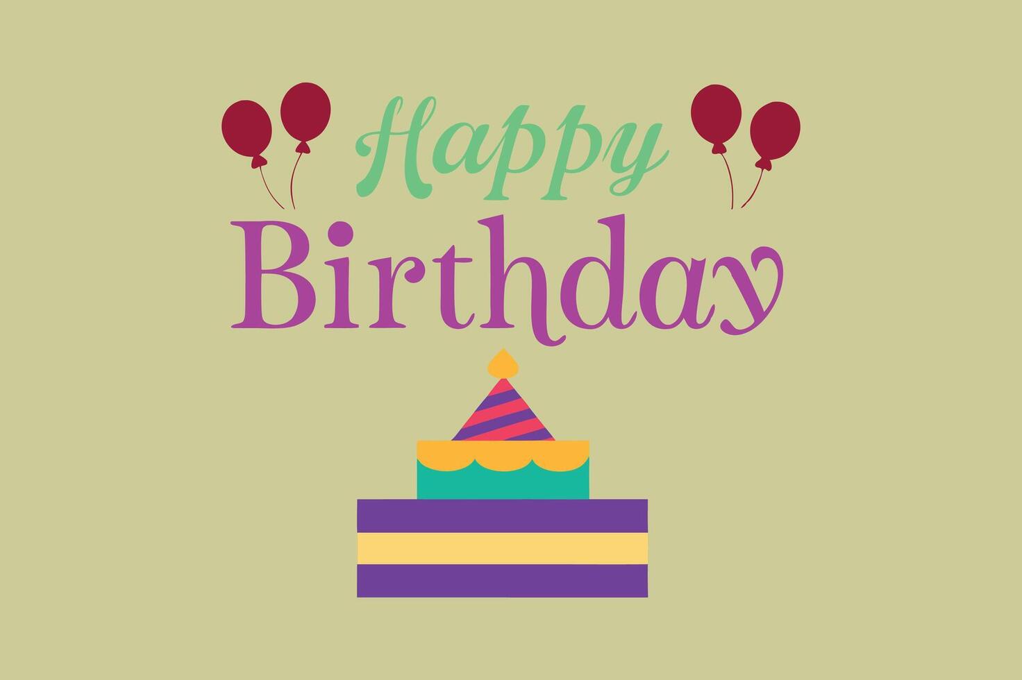 Happy Birthday Simple Typography vector