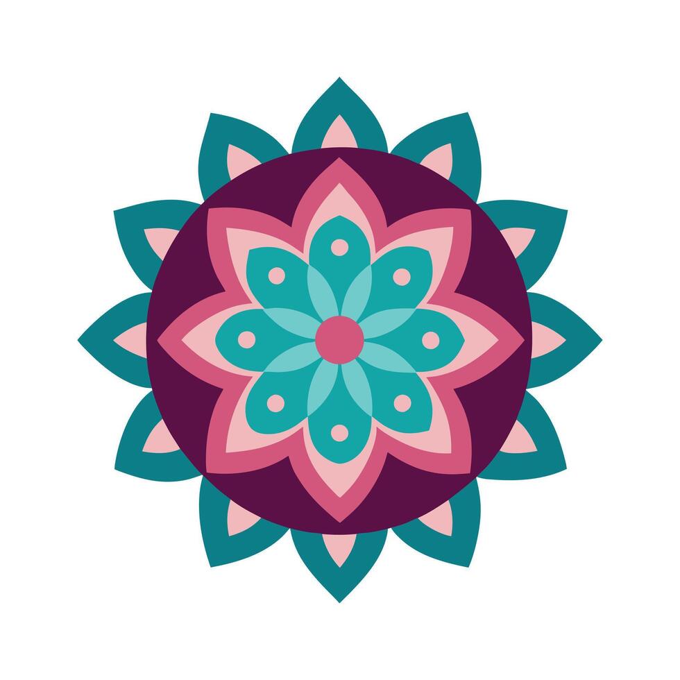 Traditional Mandala Art with Modern Color vector