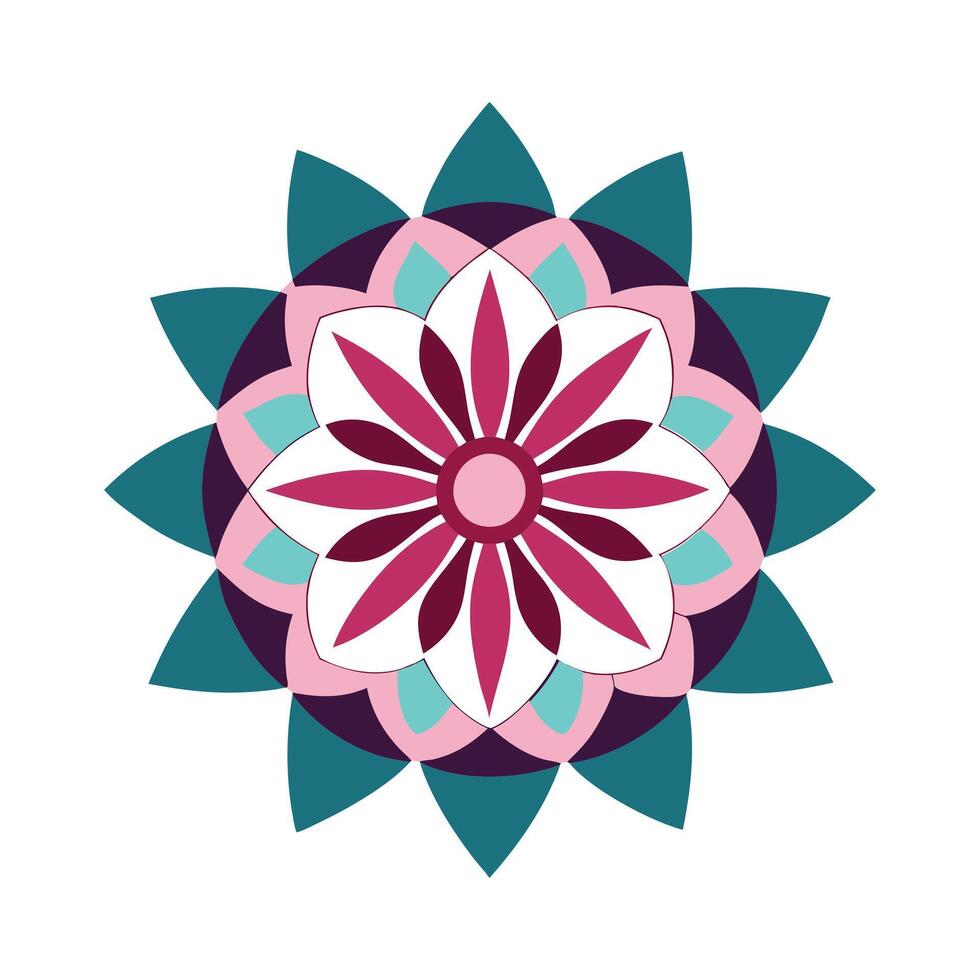 Mandala Art in Bright and Bold Color vector