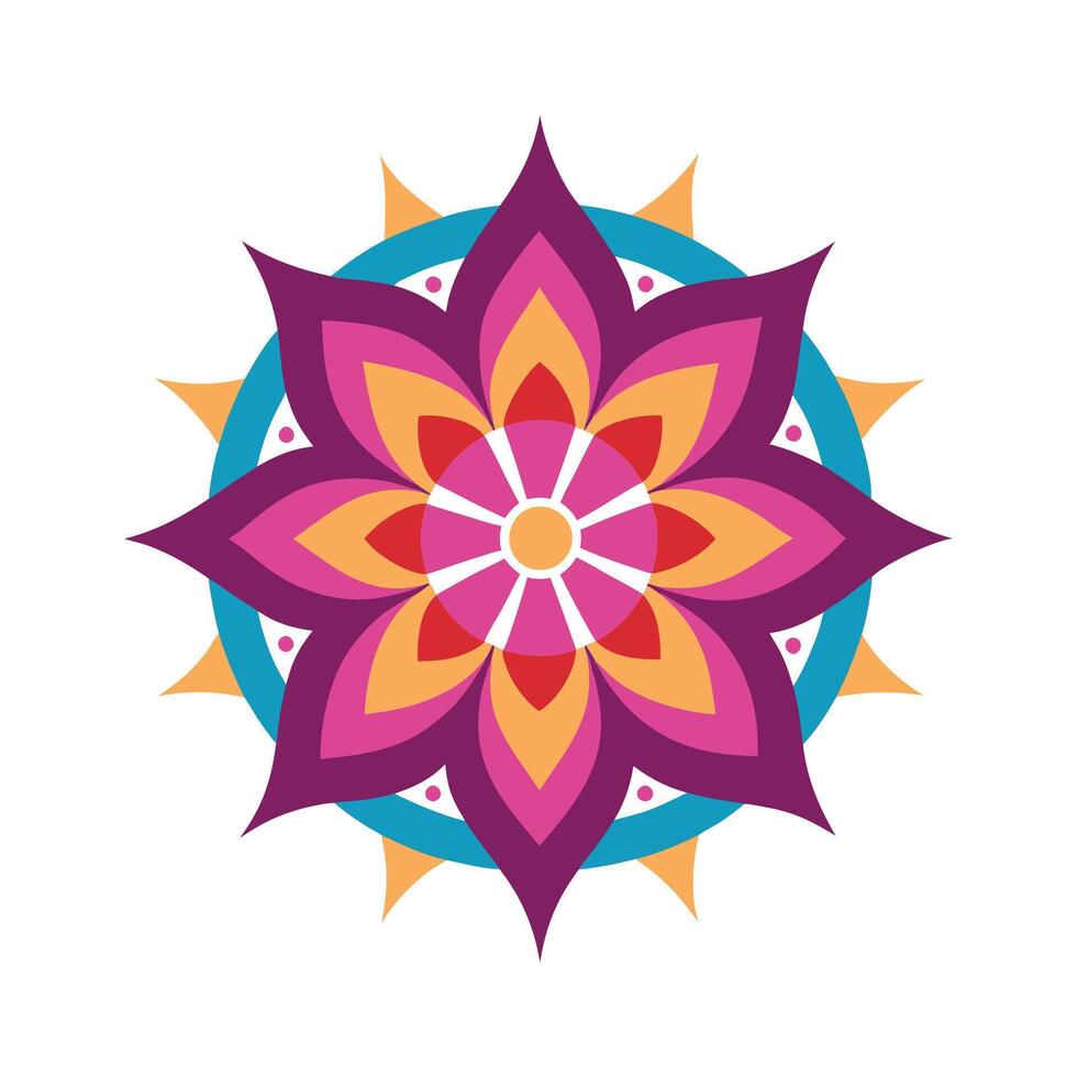 Modern Mandala Patterns with Vibrant Color vector