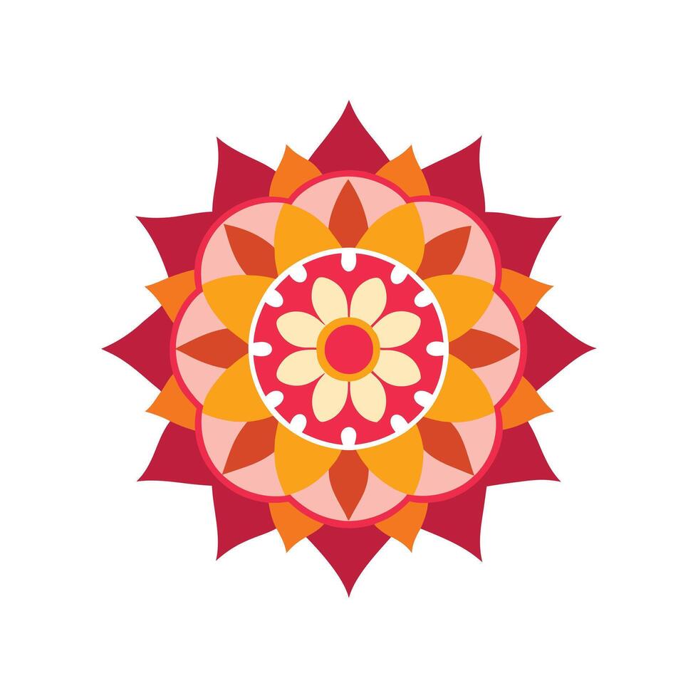 Mandala Design in Radiant Color vector