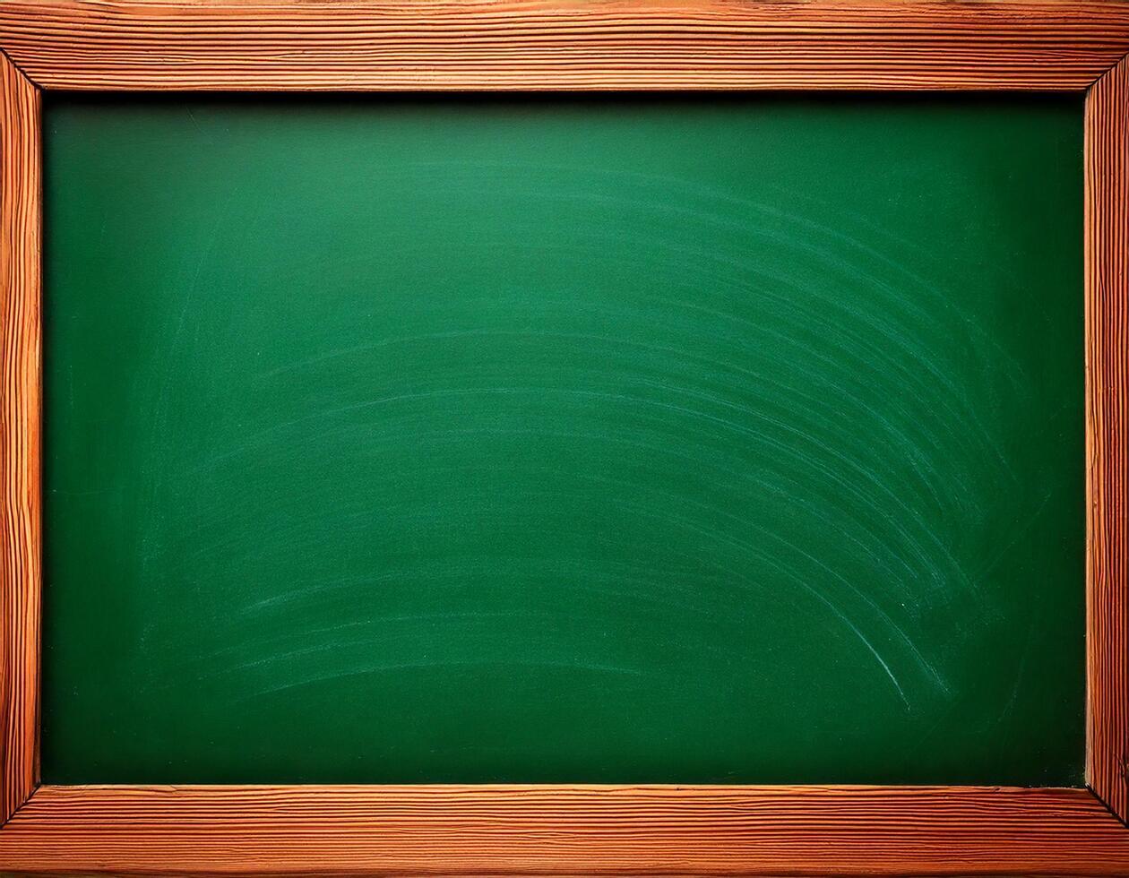Blackboard with wooden frame and empty space for text photo