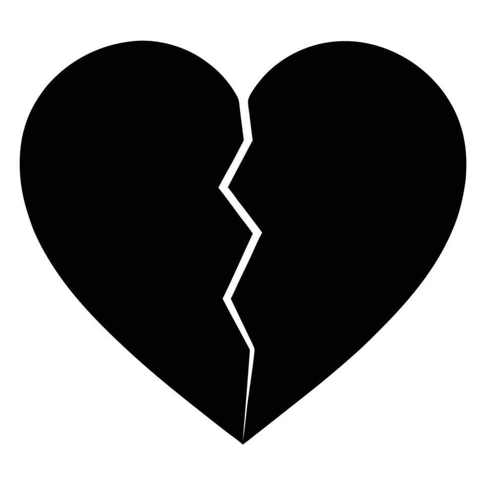 A broken heart icon on a white background vector
