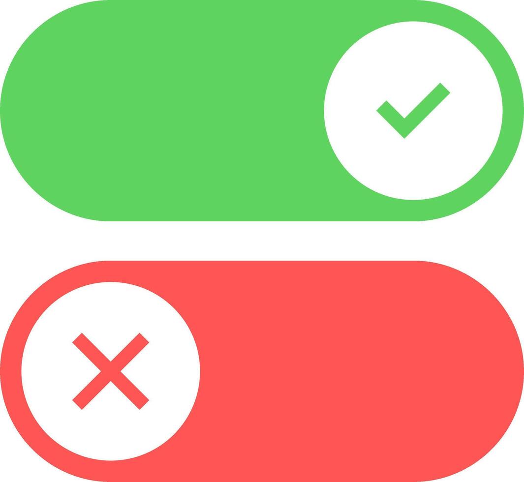 User interface on and off button. Toggle switch UI icon. vector