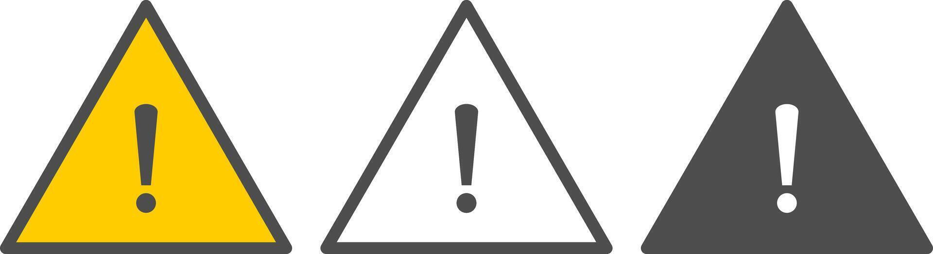 Triangular Exclamation Warning Icons. vector