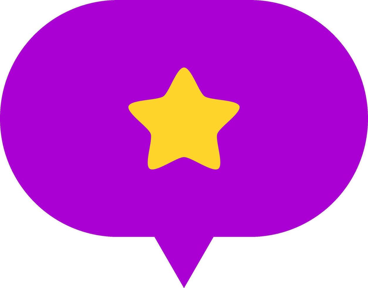 Chat bubble with gold star. vector