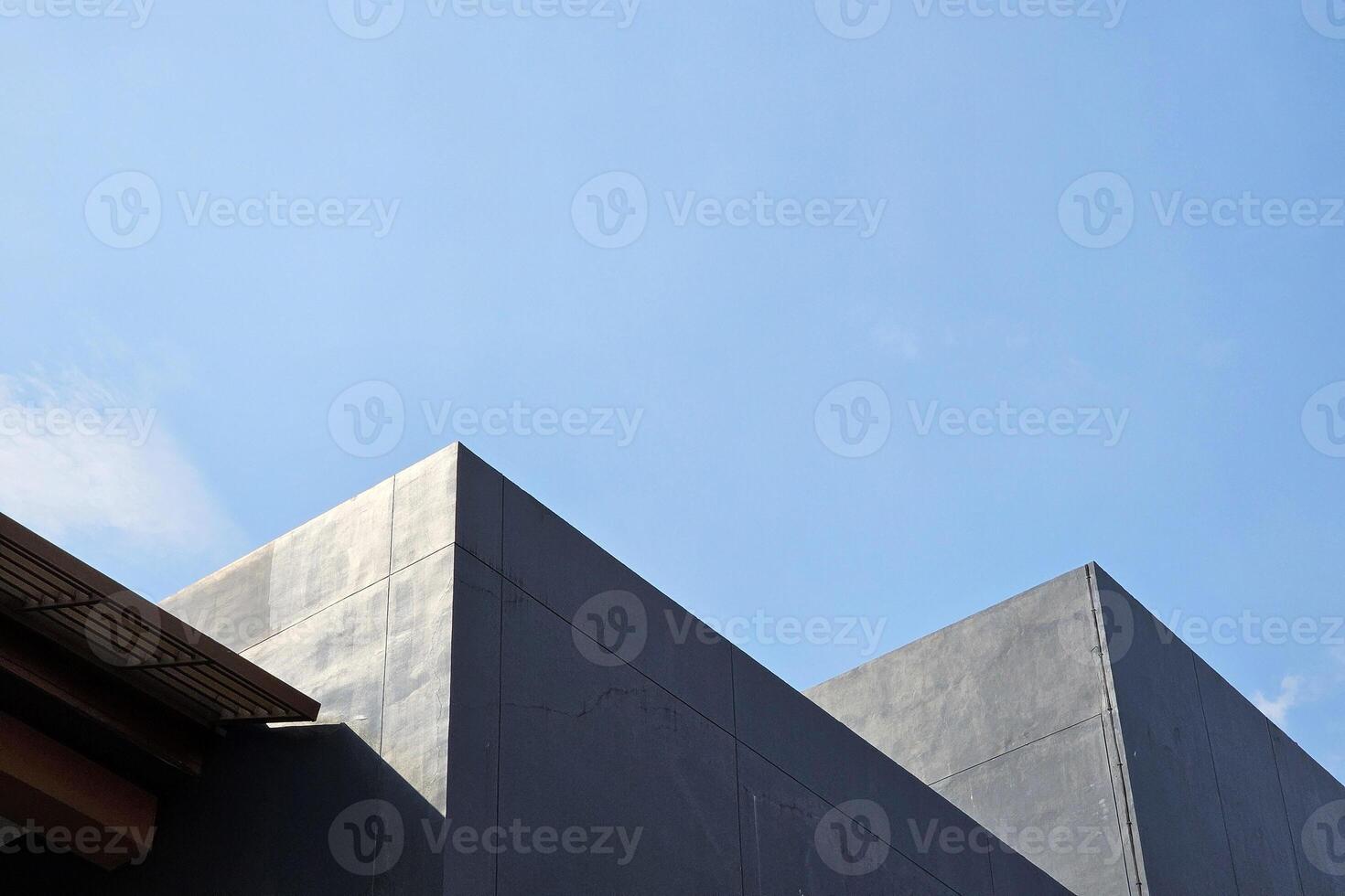 Minimal Building with Blue Sky Background. photo