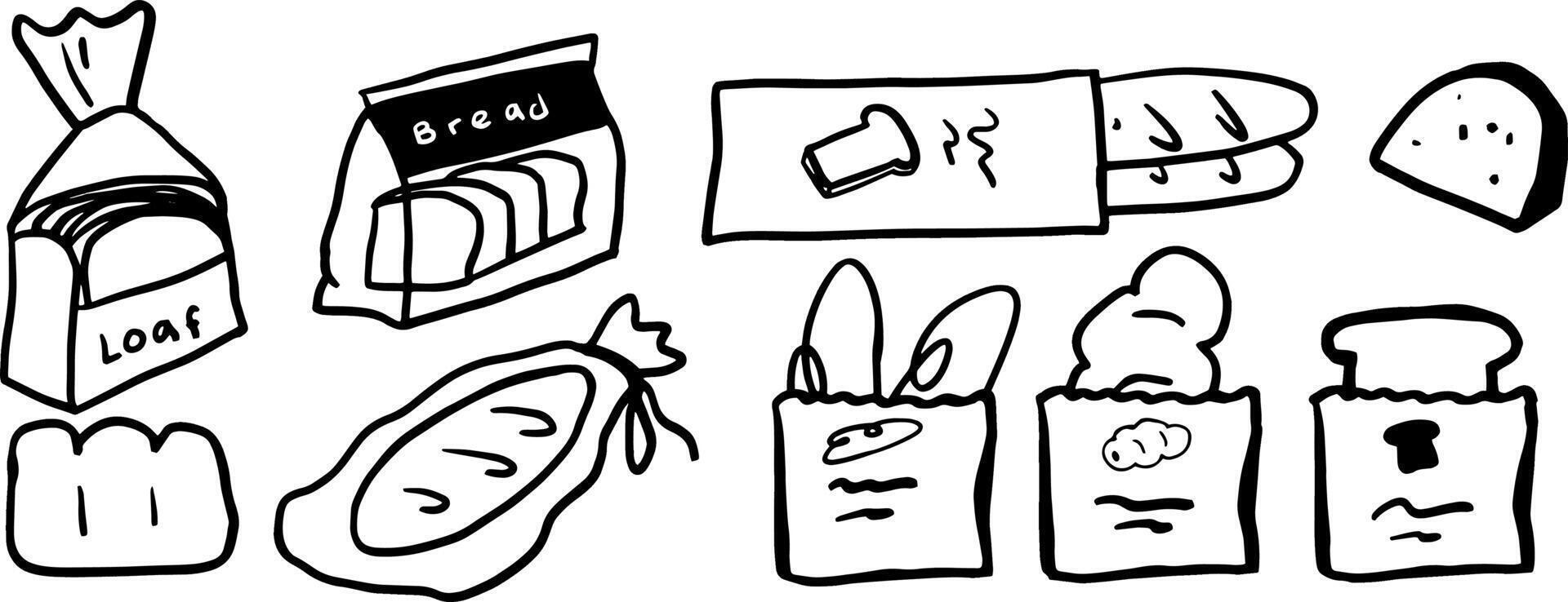 Minimalist Bread Doodle for Bakery and Food Art vector