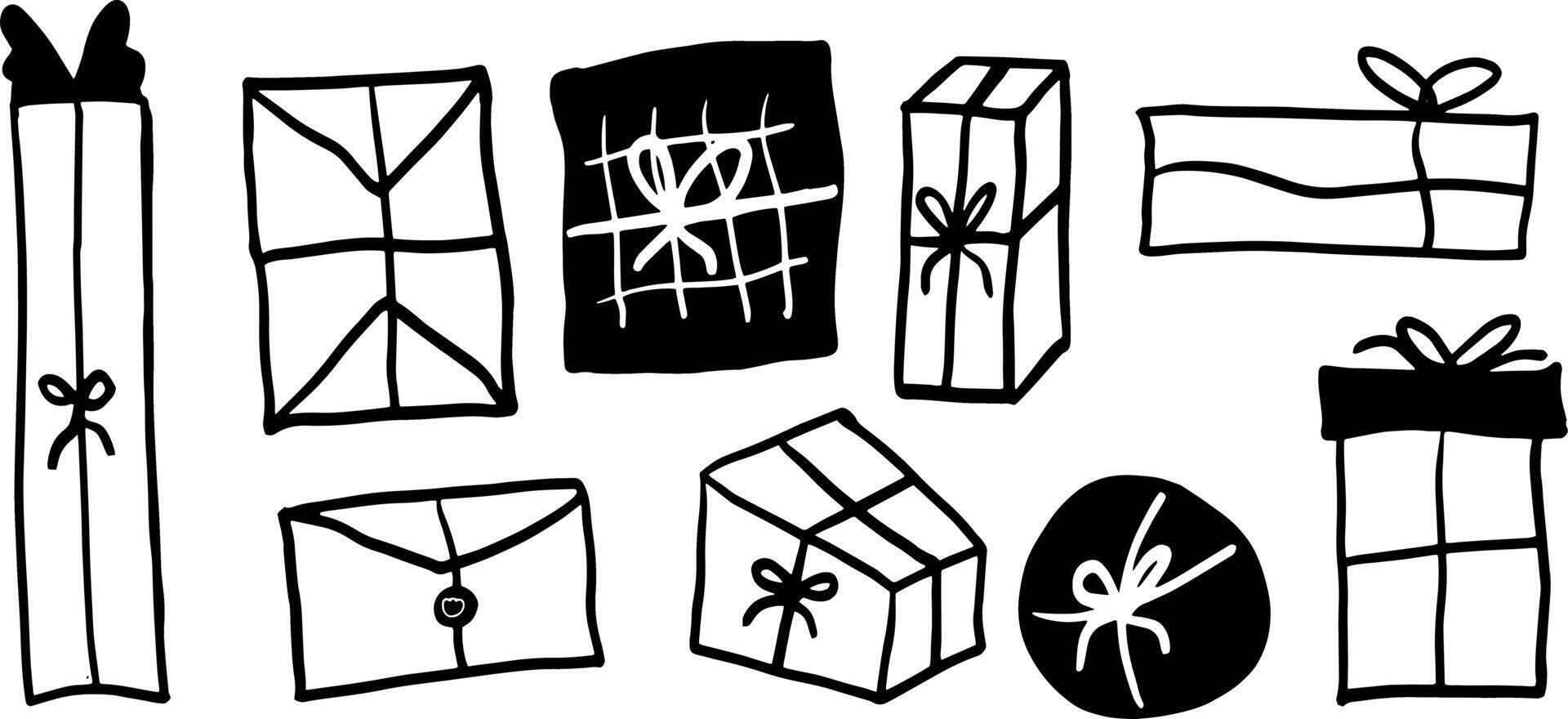 Simple Gift Box Icons for Festive and Holiday Art vector