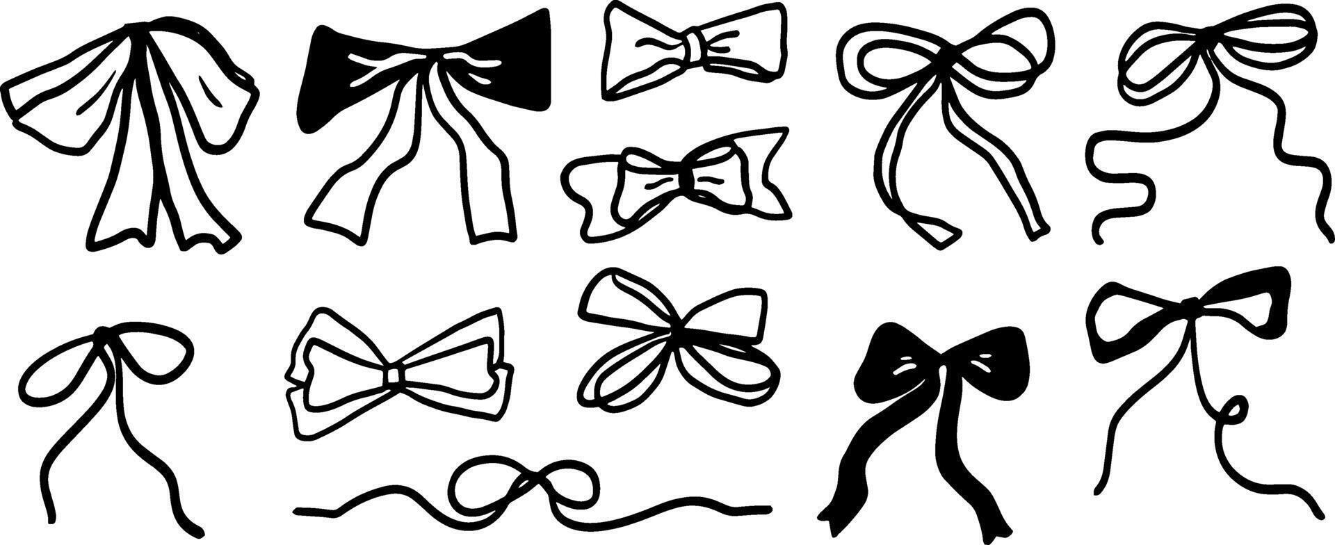 Simple Decorative Bows and Ribbons for Festive Art vector