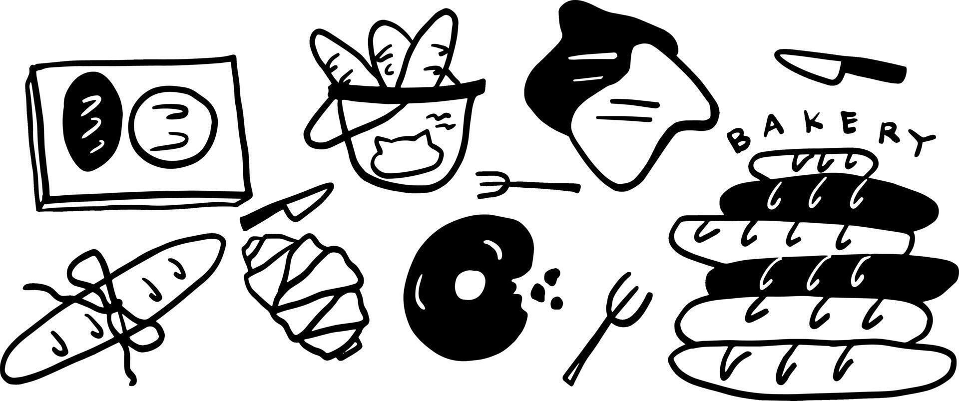 Minimalist Bread Art Collection for Bakery Art vector