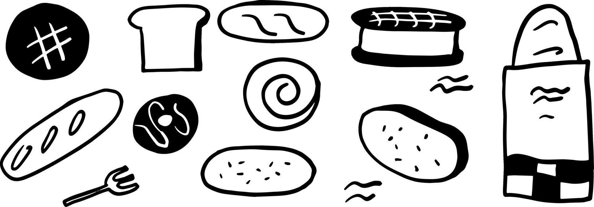 Simple Bread Illustrations for Minimalist Designs vector