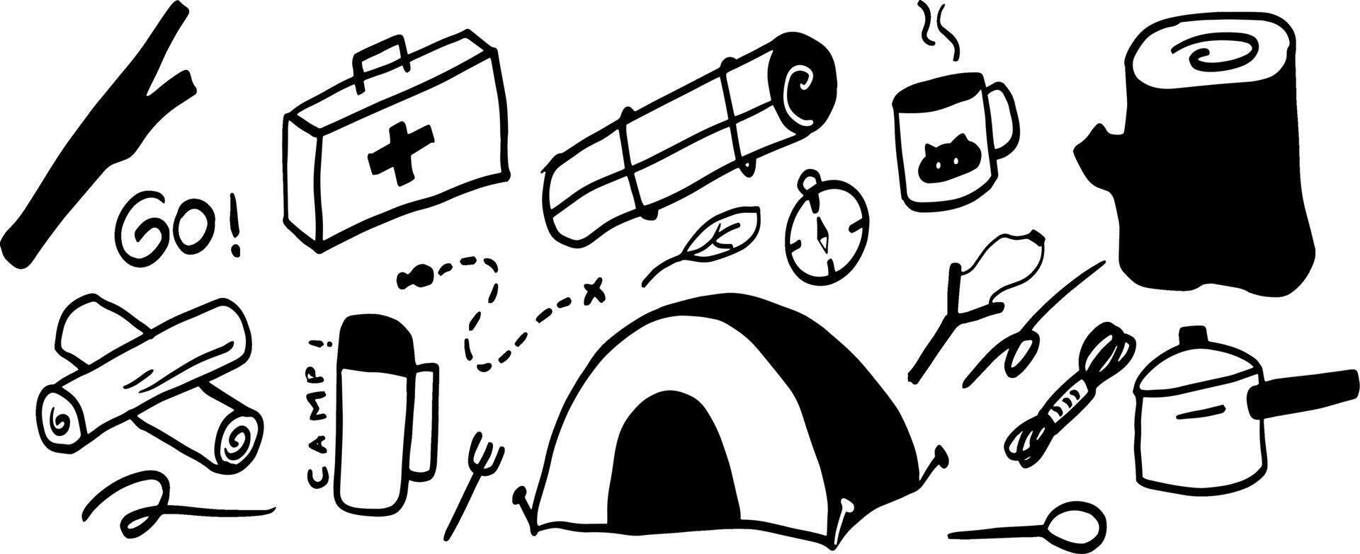 Simple Holiday Illustrations for Adventure-Themed Designs vector