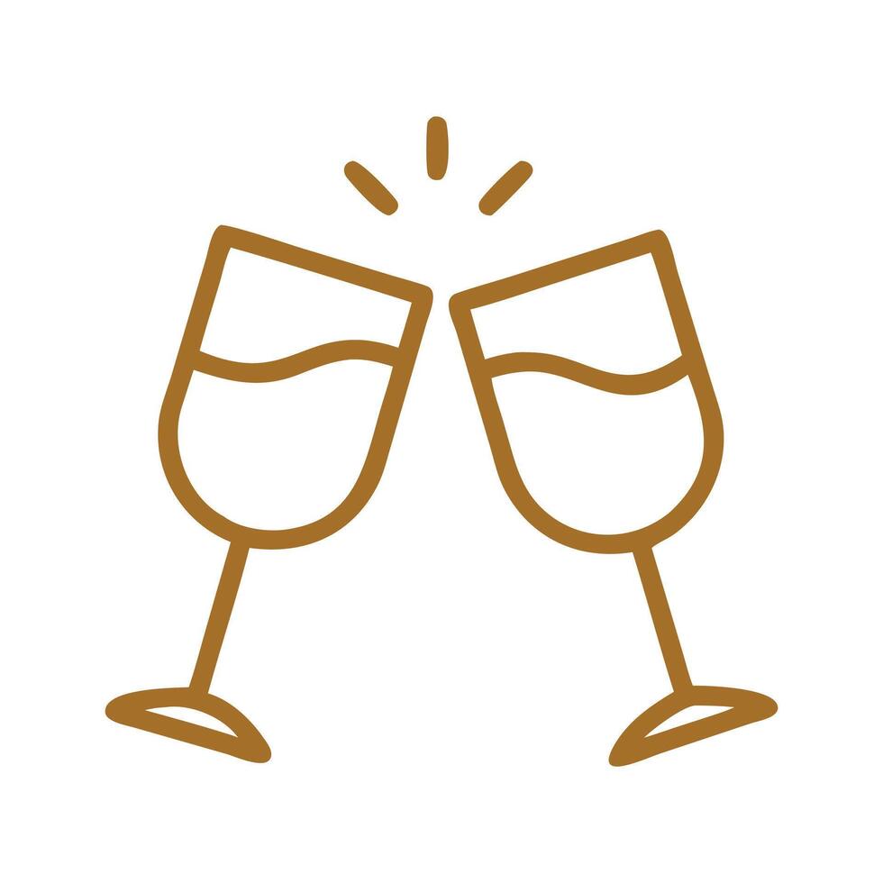 Two glasses of wine are toasting each other vector