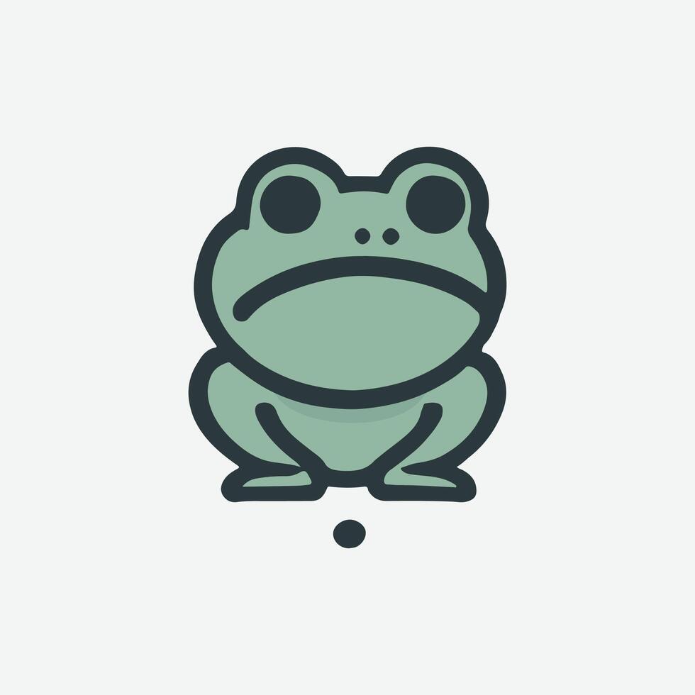 A frog icon with a big smile on its face vector