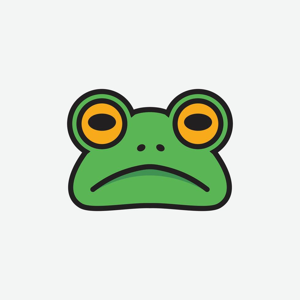 A green frog with big eyes on a white background vector