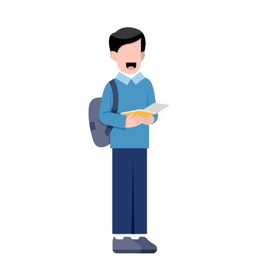 University Student Faceless Character vector