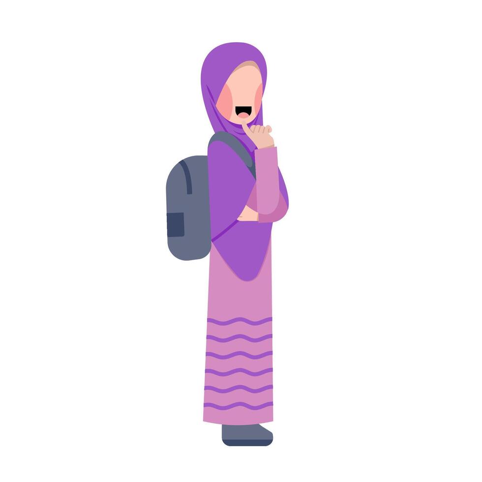 Hijab Student Character For Academic Purpose vector