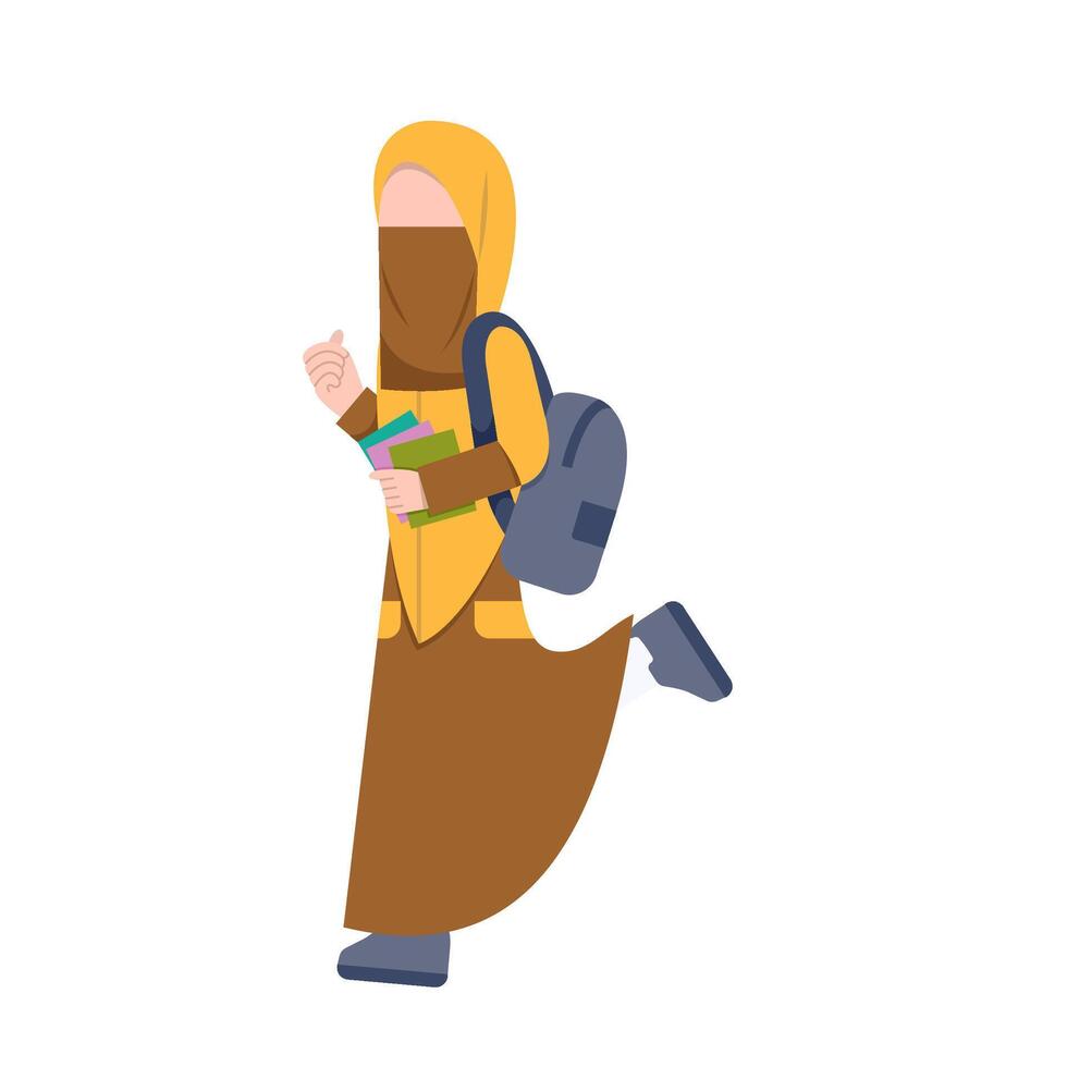 Happy Niqab Student vector