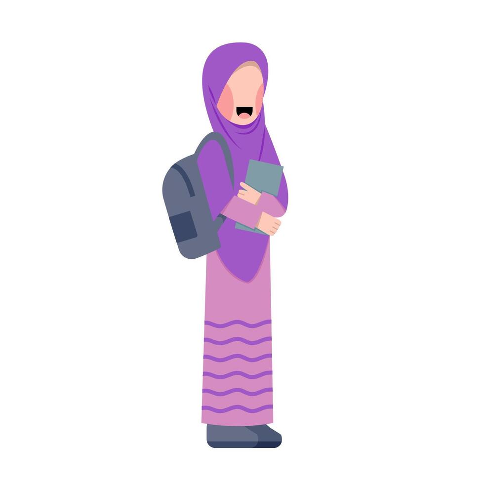 Muslim Student Standing vector