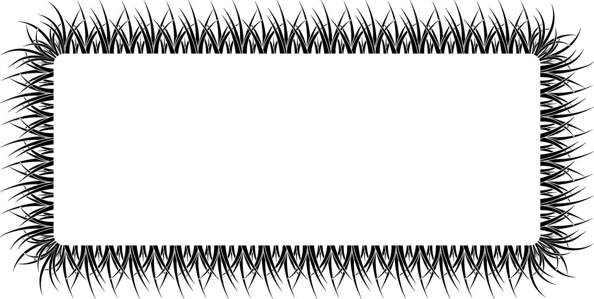 rectangular black grass frame with copy space for text or design vector