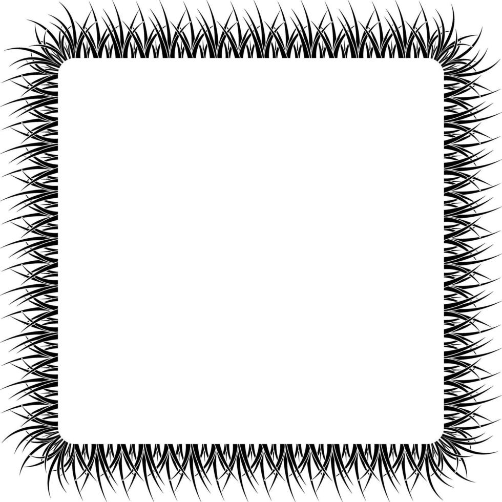 square black grass frame with copy space for text or design vector