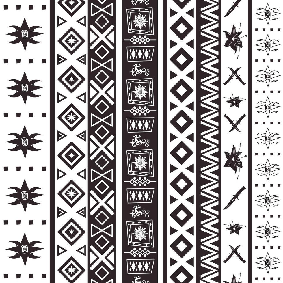 Own Custom Made, Unique Jungle Ethnic Tribal Pattern Art Background. Suitable for print fabric vector