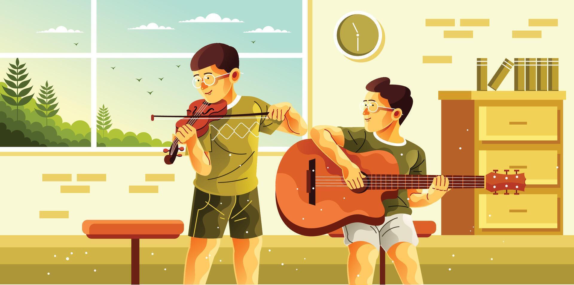 Kids Music Class Illustration vector