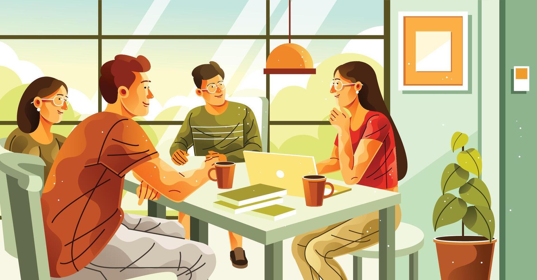 Group Discussion Illustration vector
