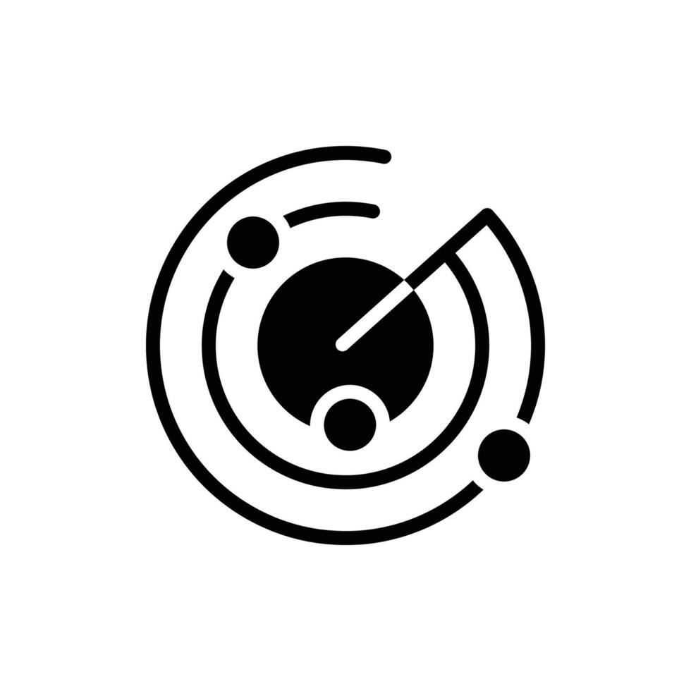 radar icon solid style vector