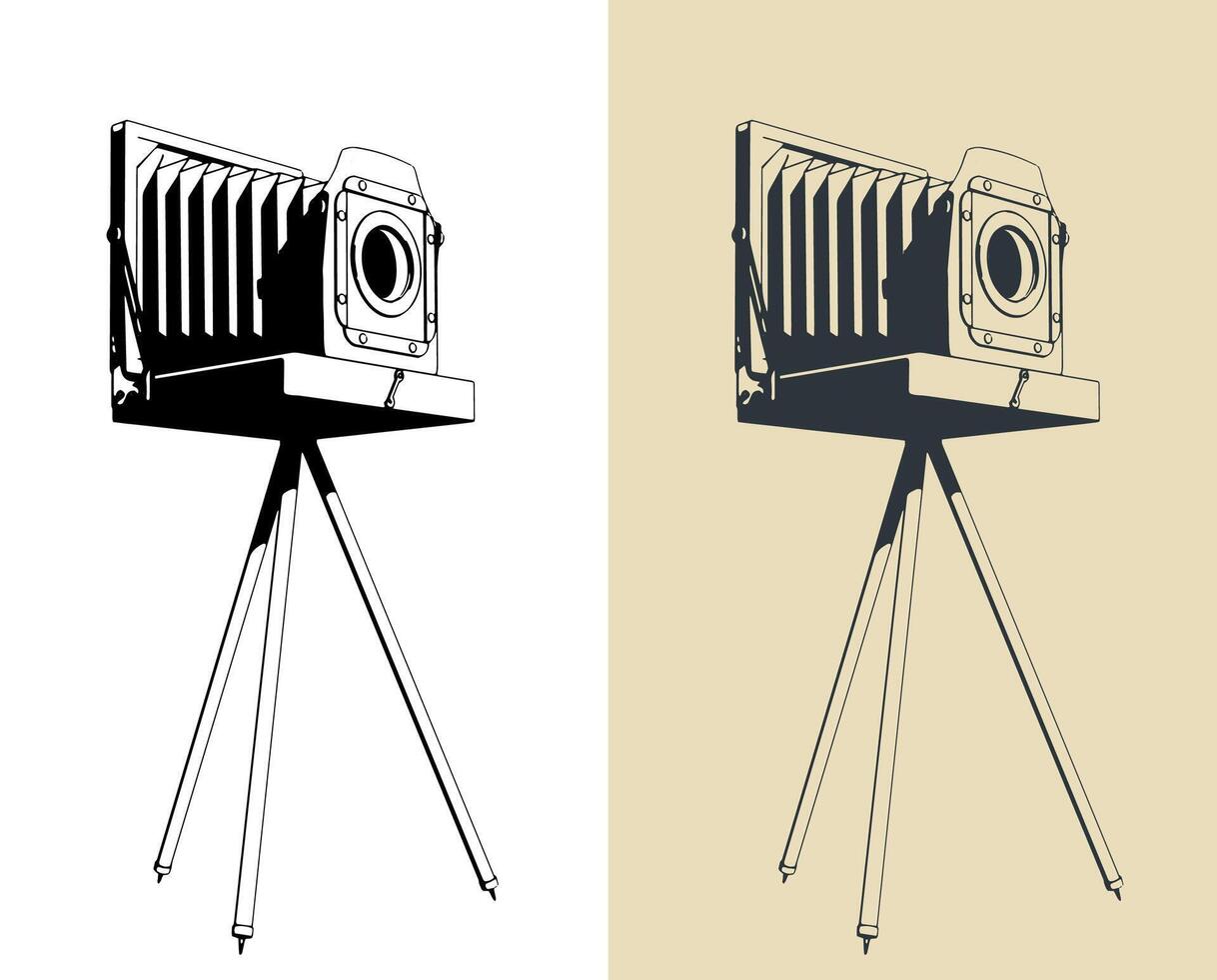 Retro camera illustrations vector